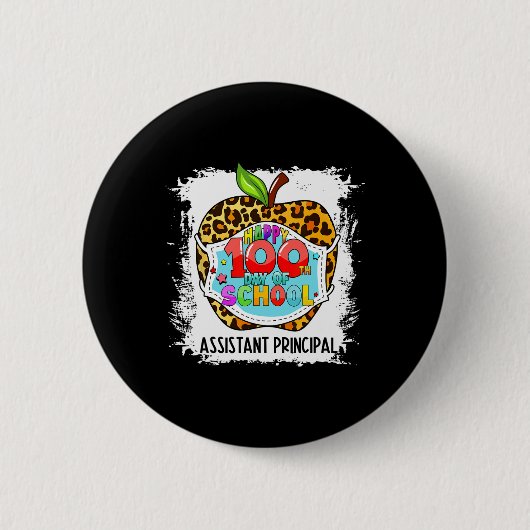 Fijne 100ste dag schoolgezicht ronde button 5,7 cm (Voorkant)