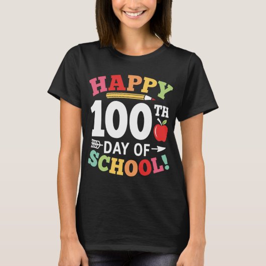Fijne 100ste dag schoolschoolgeld t-shirt (Voorkant)