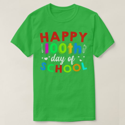 Fijne 100ste dag schoolschoolgeld t-shirt (Design voorkant)