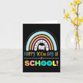 Fijne 100ste dag van de Kinder schoolmeisjes Kaart (Gele Bloem)