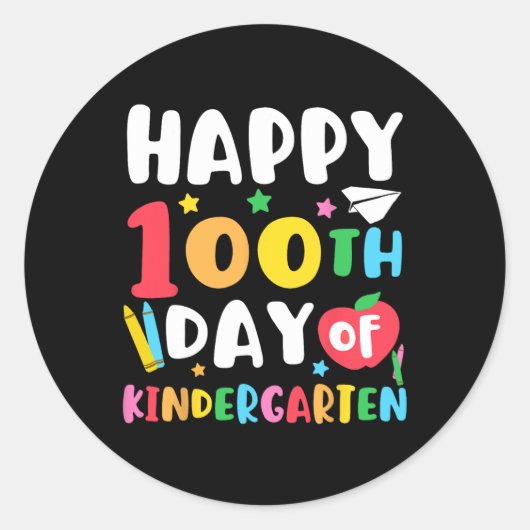 Fijne 100ste dag van de kinderarts Kinderen 100 D Ronde Sticker (Voorkant)