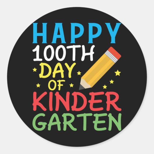 Fijne 100ste dag van de Kinderschool Ronde Sticker (Voorkant)