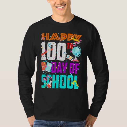 Fijne 100ste dag van de school grappige leerling K T-shirt (Voorkant)