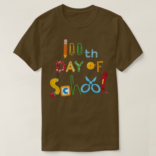Fijne 100ste dag van de School voor kinderen T-shirt (Design voorkant)