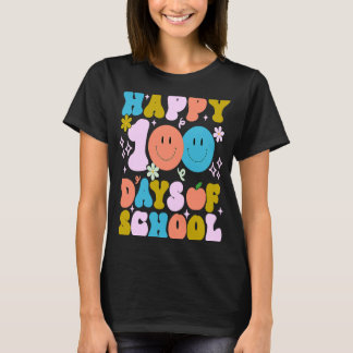 Fijne 100ste dag van de schoolleraar Kinder Retro T-shirt