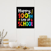 Fijne 100ste dag van de schoolleraar regenboog poster (Keuken)