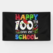 Fijne 100ste dag van de schoolleraar regenboog spandoek (Horizontaal)