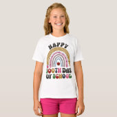 Fijne 100ste dagen van de Rainbow Groovy Retro T-shirt (Voorkant volledig)