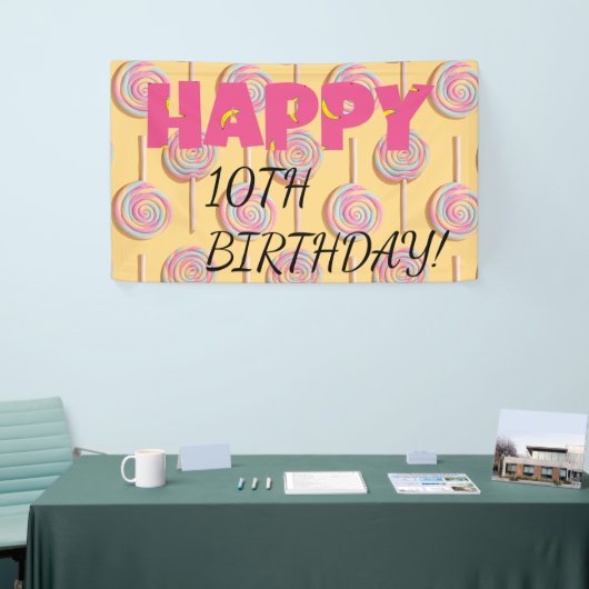 Fijne 10e verjaardag banner voor kinderen! (Beurs)