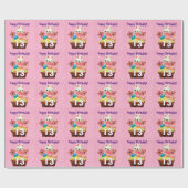 Fijne 13de verjaardagsbunny cupcake wrapping paper cadeaupapier (Vlak)