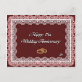 Fijne 13de. Weddenschap Jubileum Lace Briefkaart (Voorkant)