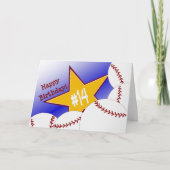 Fijne 14e verjaardag! honkbalfan kaart (Voorkant)