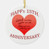 Fijne 15de. Verjaardag Keramisch Ornament (Voorkant)