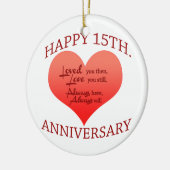 Fijne 15de. Verjaardag Keramisch Ornament (Links)