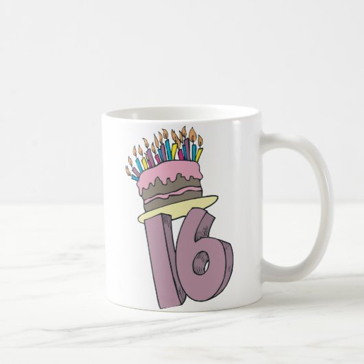 Fijne 16de verjaardag! koffiemok (Rechts)