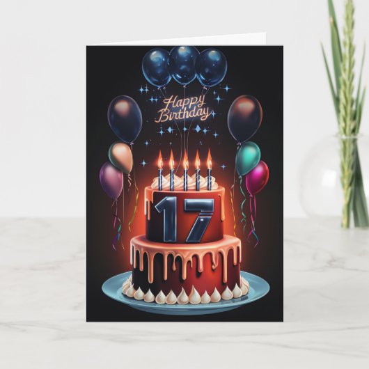 Fijne 17e verjaardag Kaart (Voorkant)