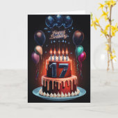 Fijne 17e verjaardag Kaart (Gele Bloem)