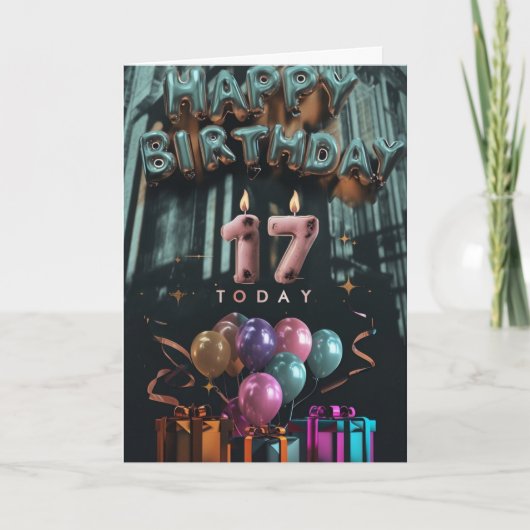 Fijne 17e verjaardag Kaart (Voorkant)