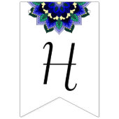 Fijne 18de! Mandala in donkerblauw Vlaggetjes (Derde vlag)