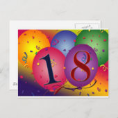 Fijne 18de verjaardag! briefkaart (Voorkant / Achterkant)