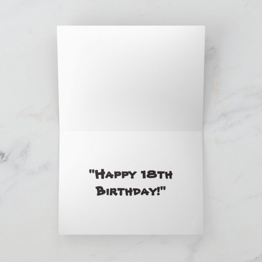 "Fijne 18e verjaardag!" Kaart (Binnen)