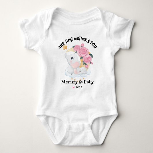 Fijne 1e Moederdag Baby Body Romper (Voorkant)