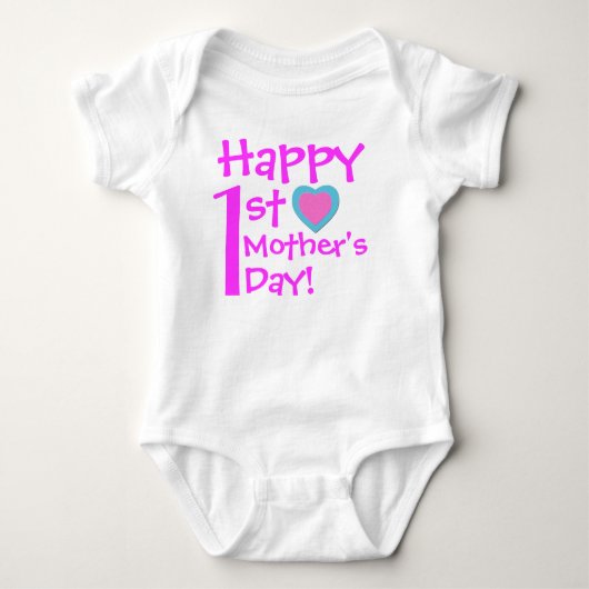 Fijne 1e Moederdag Baby Bodysuit (Voorkant)
