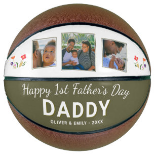 Fijne 1e Vaderdag Papa Herinnering 3 Foto Basketbal