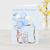 Fijne 1e verjaardag kaart (Gele Bloem)