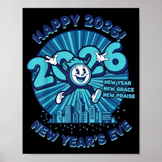 Fijne 2026 Oud en Nieuw viering ontwerp Poster (Voorkant)