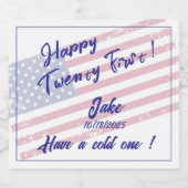 Fijne 21! Jake! Heb een koude! (op vlag) Bier Etiket (Enkel label)