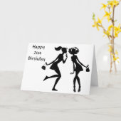 Fijne **21ste BIRTHDAY** naar één BEAUTIFUL LADY Kaart (Gele Bloem)