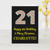 Fijne 21ste verjaardag en prettige kerstdagen, aan kaart (Gele Bloem)