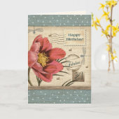 Fijne 21ste verjaardag. Floral Art Kaart (Gele Bloem)