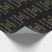 Fijne 21ste verjaardag Gold Glitter Wrapping Paper Cadeaupapier (Hoek)
