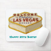 Fijne 21ste verjaardag! Las Vegas Cake Mousepad Muismat (Met muis)