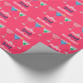 Fijne 21ste verjaardag! Martinis Wrapping Paper Cadeaupapier (Hoek)