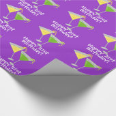 Fijne 21ste verjaardag! Martinis Wrapping Paper Cadeaupapier (Hoek)