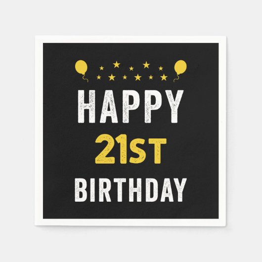 Fijne 21ste verjaardag Vicenarian Celebration Part Servet (Voorkant)