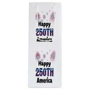 Fijne 250ste Amerika Patriottische 4 juli Wijn Cadeautas