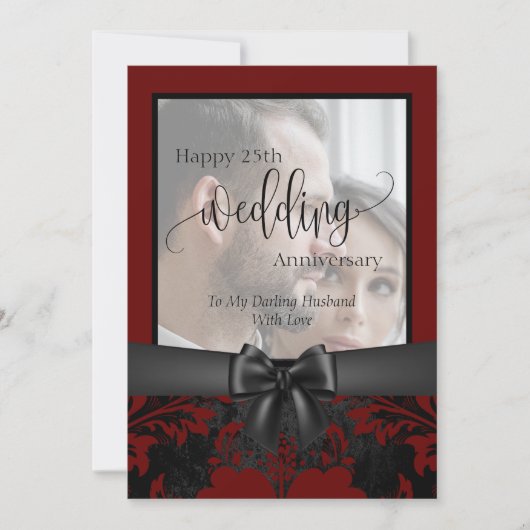 Fijne 25ste trouwdag traditionele foto kaart (Voorkant)