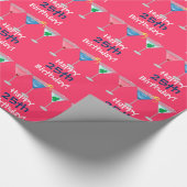 Fijne 25ste verjaardag! Martinis Wrapping Paper Cadeaupapier (Hoek)