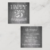 Fijne 25ste verjaardag op de krijgsraad notitiekaartje (Voorkant / Achterkant)