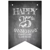 Fijne 25ste verjaardag op de krijgsraad vlaggetjes (Eerste vlag)