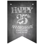 Fijne 25ste verjaardag op de krijgsraad vlaggetjes (Derde vlag)