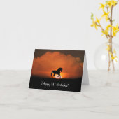 Fijne 31ste verjaardag met draaiende paarden kaart (Gele Bloem)