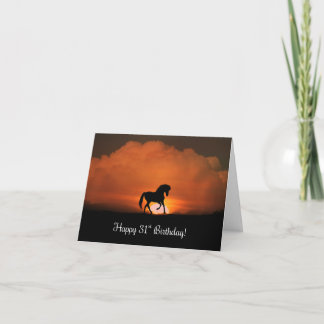 Fijne 31ste verjaardag met draaiende paarden kaart