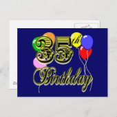 Fijne 35e verjaardag cadeaus briefkaart (Voorkant / Achterkant)