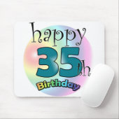 Fijne 35ste verjaardag (blauw) muismat (Met muis)