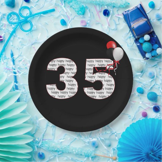 Fijne 35ste verjaardag op zwart Bord (Feest)